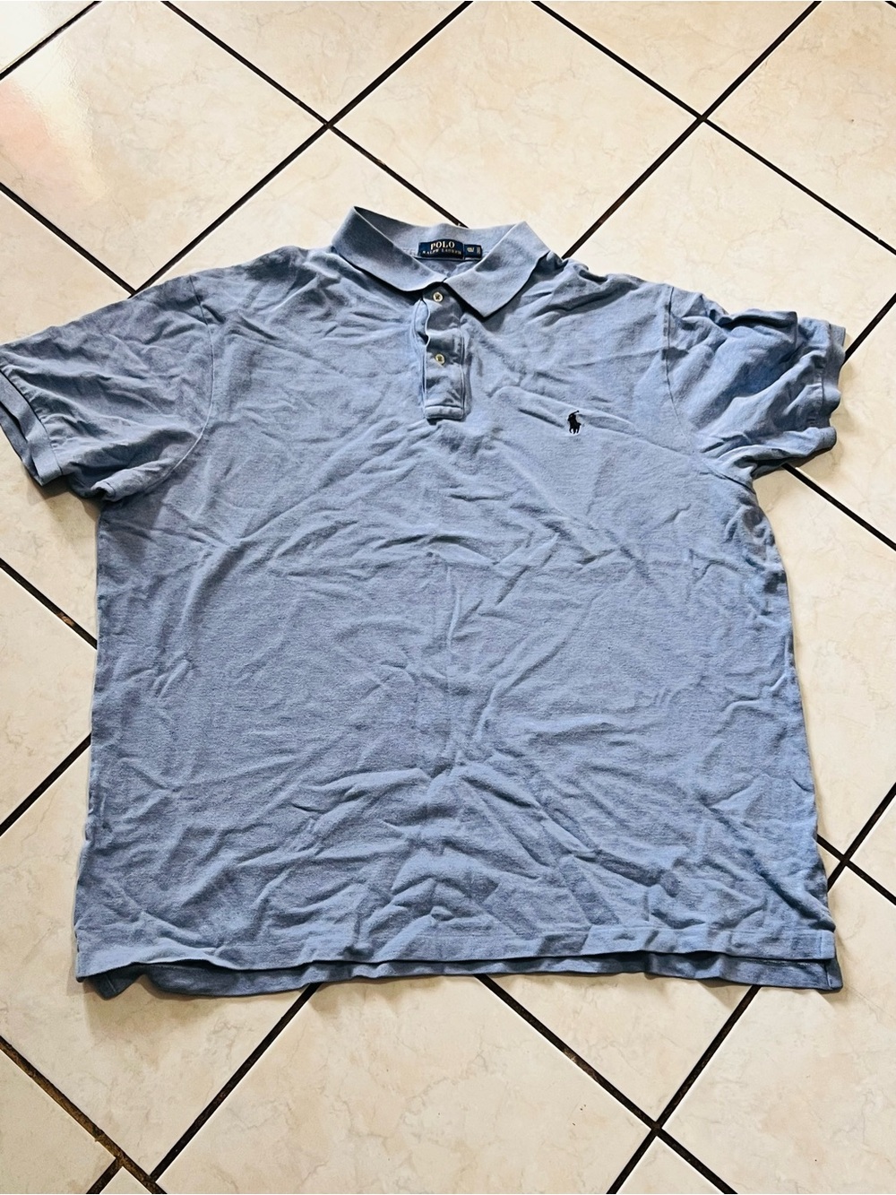 Polo by Ralph Lauren Men's Light Blue Cotton Polo Shirt XXL